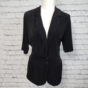 Chico's Travelers Black Short Sleeve Top